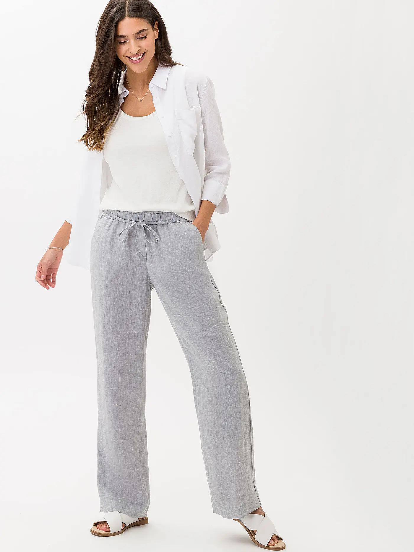 BRAX | Leinenbluse VICKI | weiss